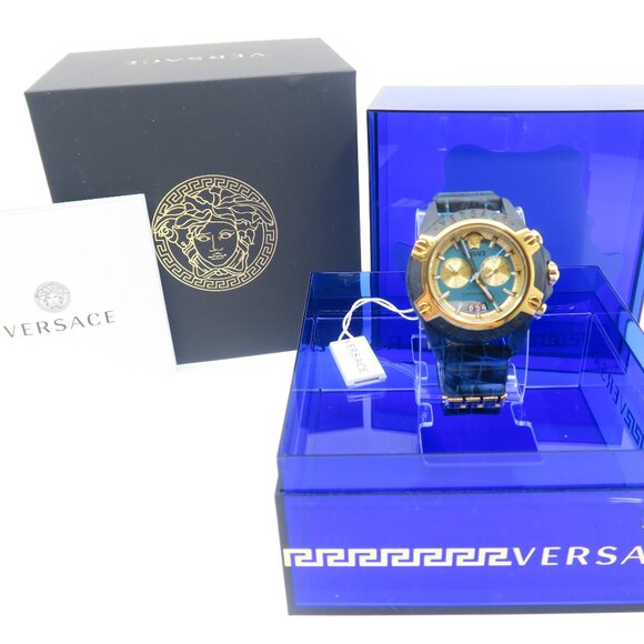 Versace VE8P00324 Icon Active Chronographs Blue Multicolor 44mm. New Watch. - Picture 1 of 11